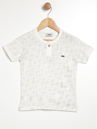 Camisa Manga Curta Infantil Para Menino - OFF WHITE