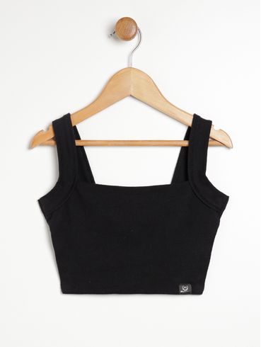 Blusa Regata Juvenil Para Menina - PRETO