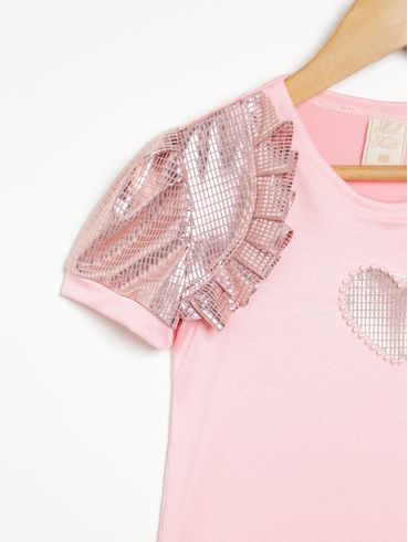 Blusa Manga Curta Infantil Para Menina - ROSA