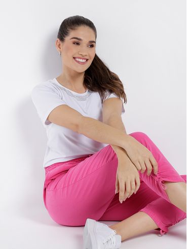 Blusa Manga Curta Feminina BRANCO