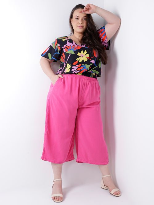 Blusa Manga Curta Autentique Plus Size Feminina PRETO