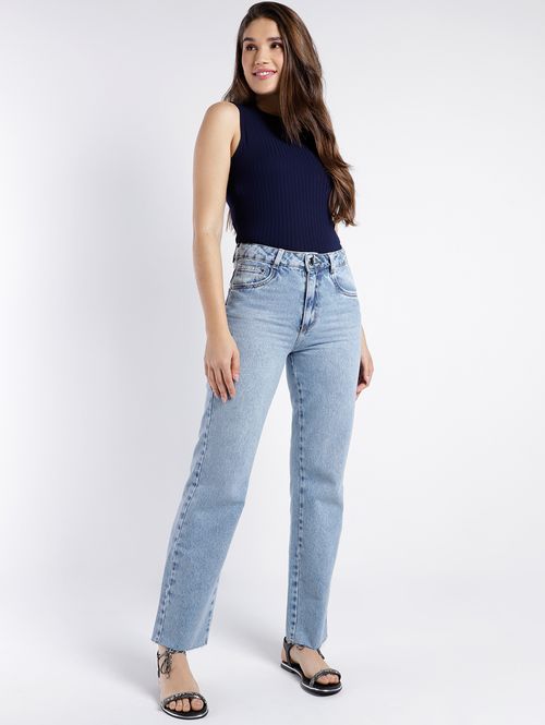 Blusa Regata Canelada Autentique Feminina MARINHO