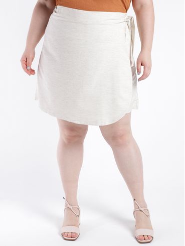 Short Saia Autentique Plus Size Feminino BEGE