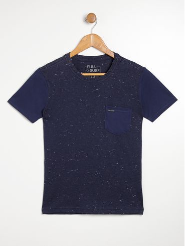 Blusa Manga Curta Juvenil Para Menino - MARINHO