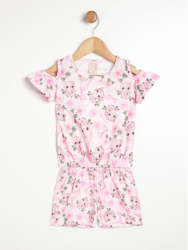 Conjunto Curto Infantil Para Menina - ROSA