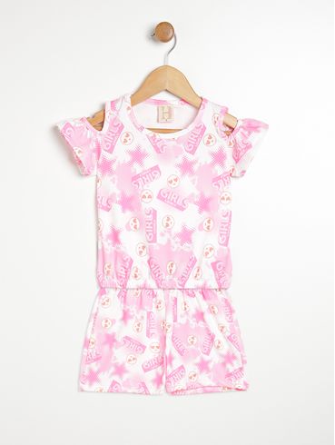 Conjunto Curto Infantil Para Menina - OFF WHITE
