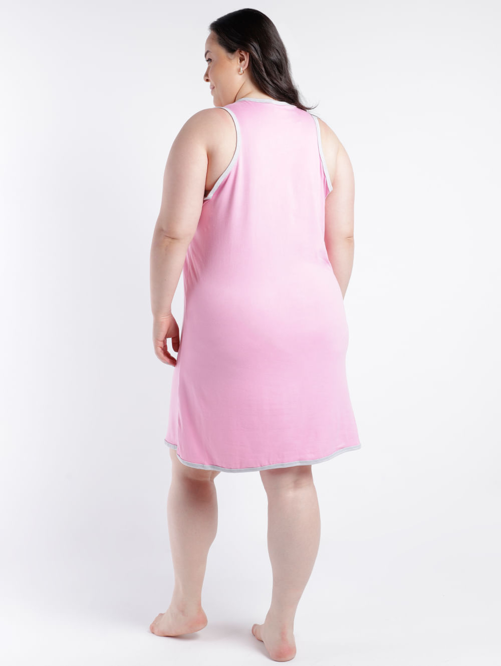 Camisola Regata Plus Size Feminina Rosa - Lojas Pompéia