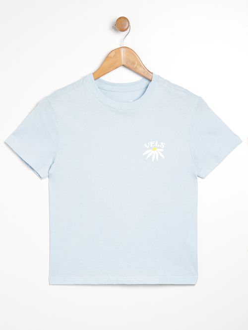 Blusa Manga Curta Vels Juvenil Para Menina - AZUL CLARO