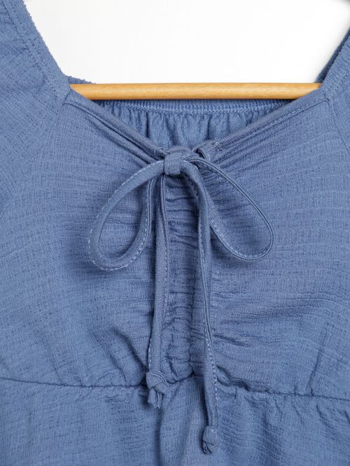 Blusa Manga Curta Juvenil Para Menina - AZUL