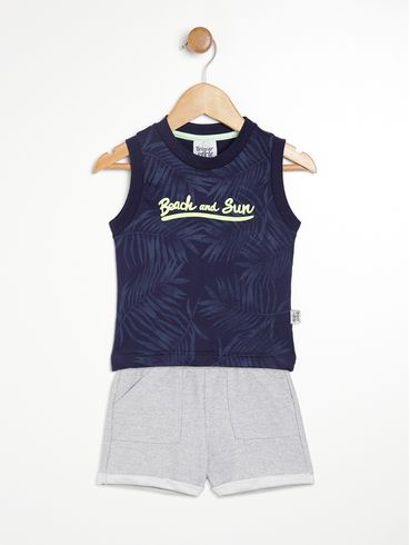 Conjunto Curto Infantil Para Bebê - MARINHO