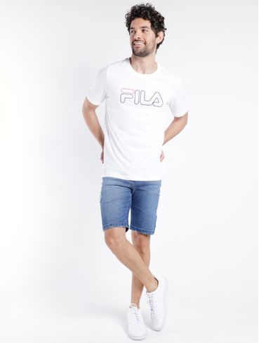 Bermuda Jeans com Puídos Elétron Masculina AZUL