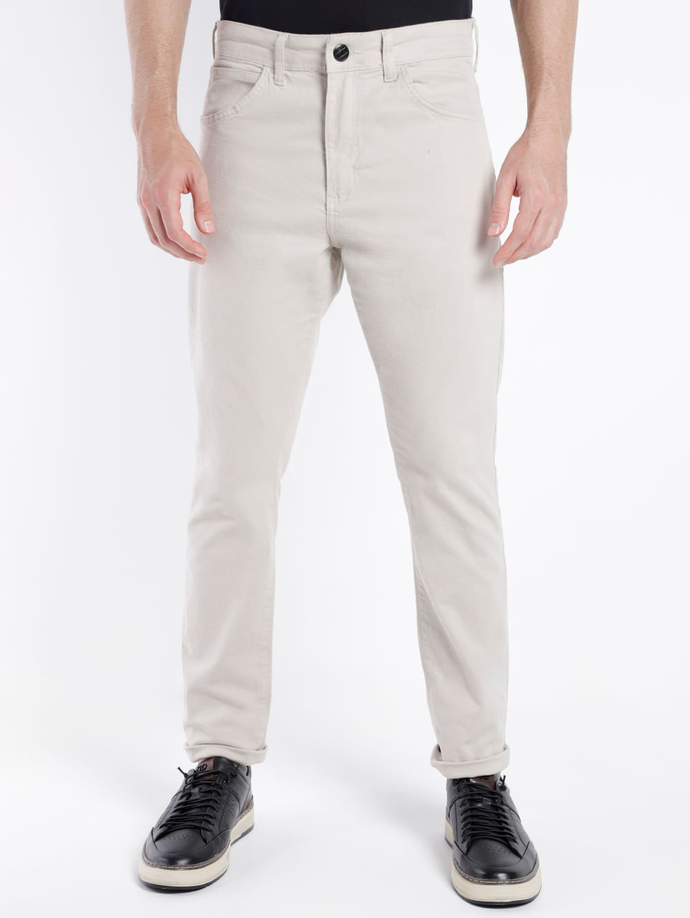 Calça Sarja Slim Vilejack Masculina Areia Lojas Pompéia