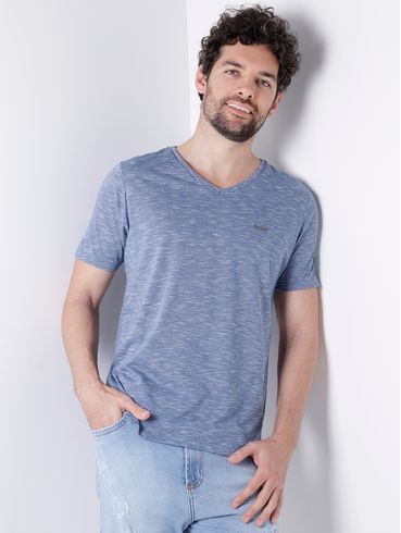 Camiseta Manga Curta No Stress Masculina Azul/Azul