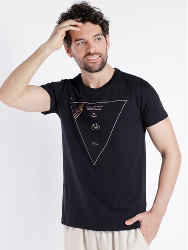 Camiseta Manga Curta No Stress Masculina PRETO