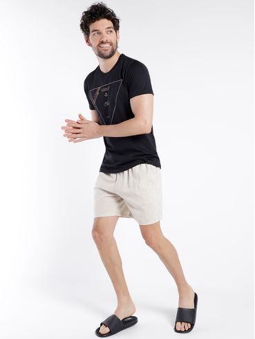 Camiseta Manga Curta No Stress Masculina PRETO