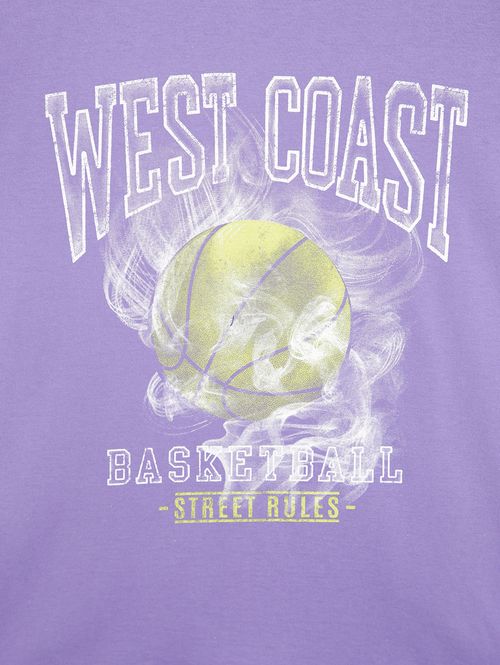 Camiseta Manga Curta Juvenil Para Menino - ROXO