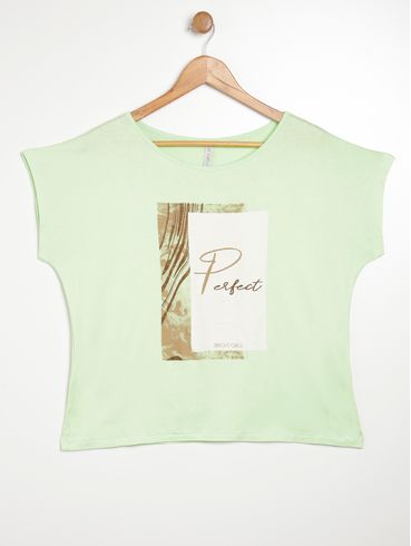 Blusa Manga Curta Plus Size Feminina VERDE