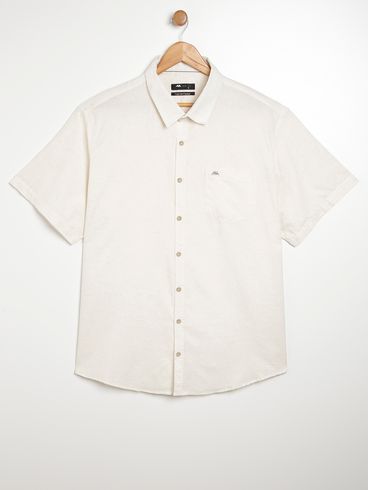 Camisa Manga Curta Plus Size Masculina OFF WHITE