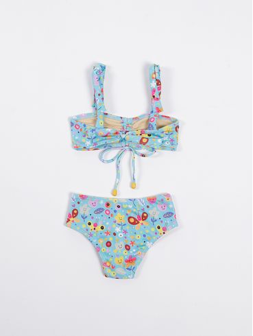 Biquíni Estampado Infantil Para Menina - AZUL