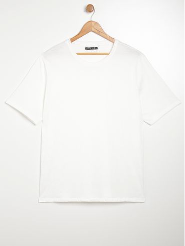 Camiseta Manga Curta Plus Size Masculina OFF WHITE
