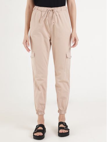Calça Sarja Jogger Feminina BEGE