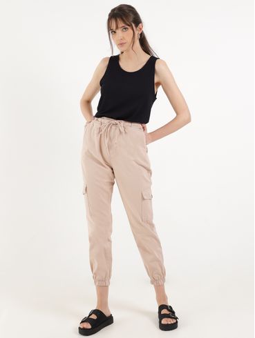 Calça Sarja Jogger Feminina BEGE