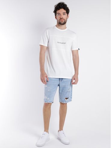 Bermuda Jeans Destroyed Masculina AZUL