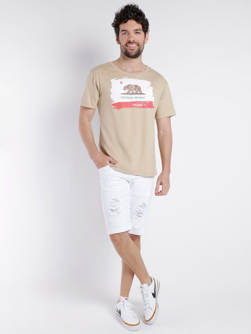 Camiseta Manga Curta Masculina BEGE