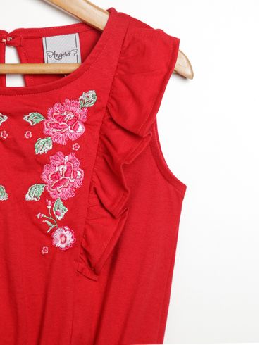 Conjunto Curto Infantil Para Menina - VERMELHO