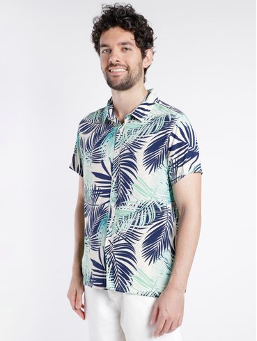 Camisa Manga Curta Estampada Vels Masculina VERDE
