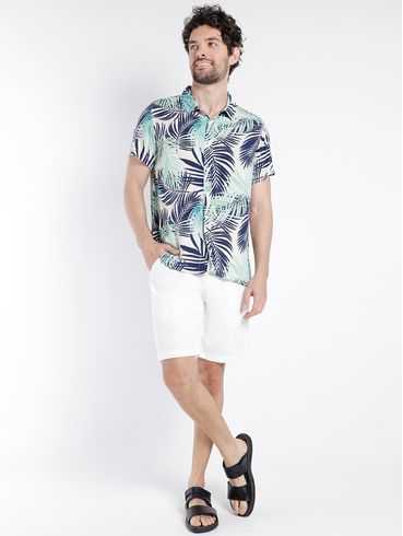 Camisa Manga Curta Estampada Vels Masculina VERDE