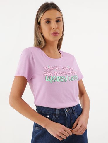 Blusa Manga Curta Feminina LILAS