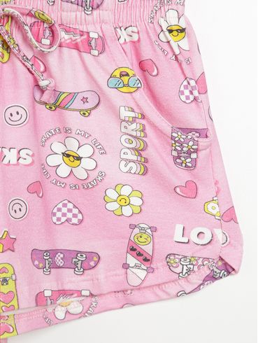 Conjunto Curto Infantil Para Menina - BRANCO