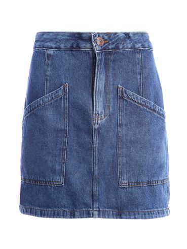 Saia Curta Jeans Úber Feminina AZUL