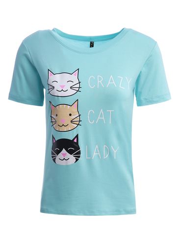Blusa Manga Curta Feminina AZUL