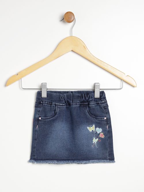Saia Jeans Infantil Para Menina - AZUL