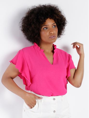 Blusa Manga Curta Feminina PINK