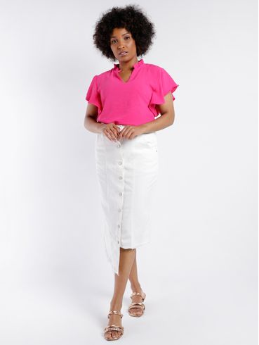 Blusa Manga Curta Feminina PINK