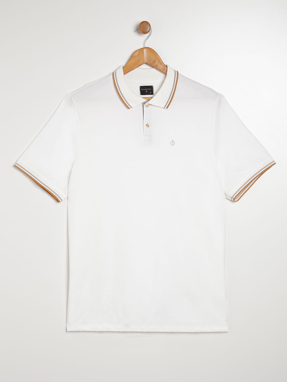 Polo Plus Size Masculina texturizada Off White