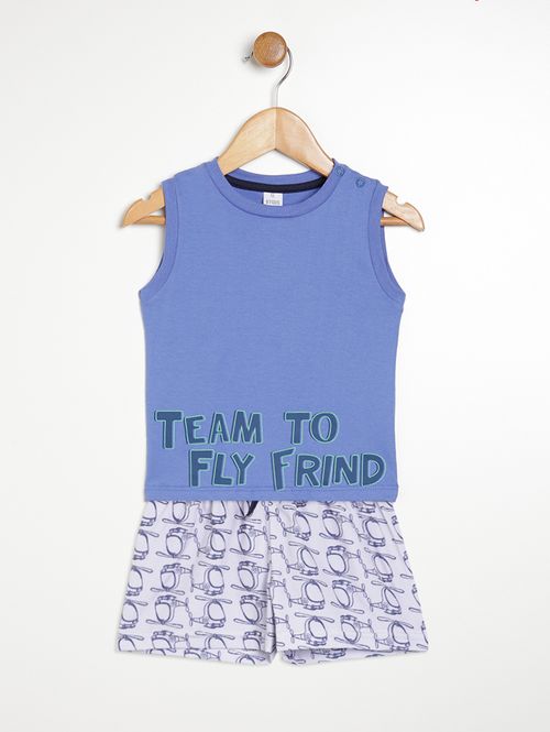 Conjunto Infantil Para Bebê- AZUL/CINZA