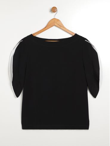 Blusa Manga Curta Plus Size Feminina PRETO