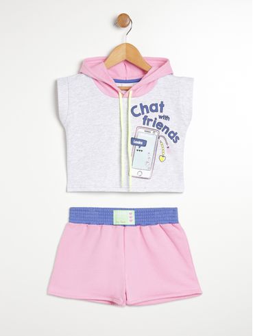 Conjunto Infantil Para Menina - MESCLA/ROSA