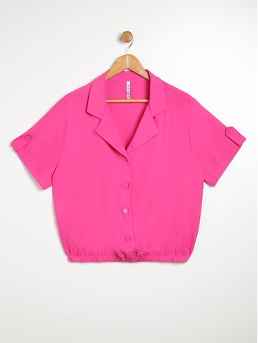 Blusa Manga Curta Plus Size Feminina PINK