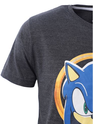 Camiseta Manga Curta Sonic Masculina Preto