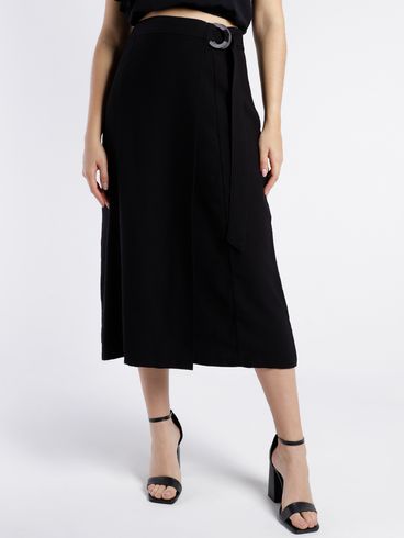 Saia Midi Autentique Feminina PRETO
