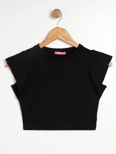 Blusa Muscle Juvenil Para Menina - PRETO
