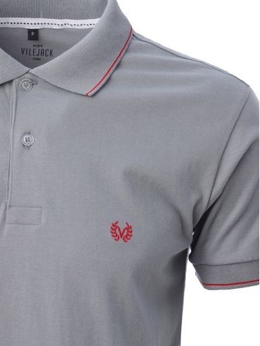 Polo Manga Curta Vilejack Masculina CINZA