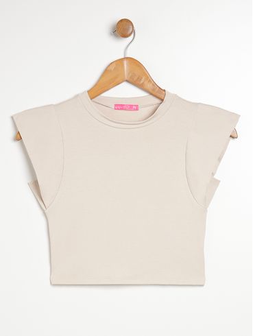 Blusa Muscle Juvenil Para Menina - BEGE