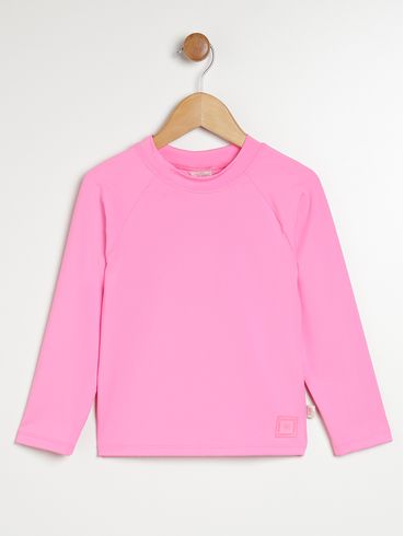 Blusa com Proteção Uv Infantil Para Menina - ROSA