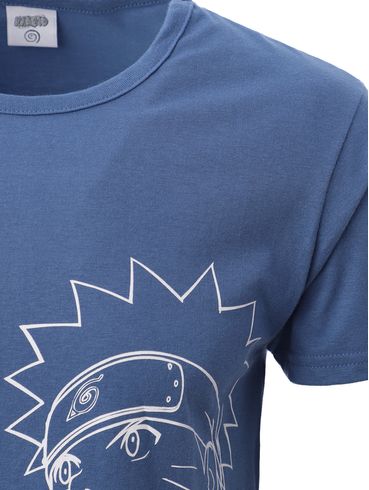 Camiseta Manga Curta Naruto Masculina AZUL